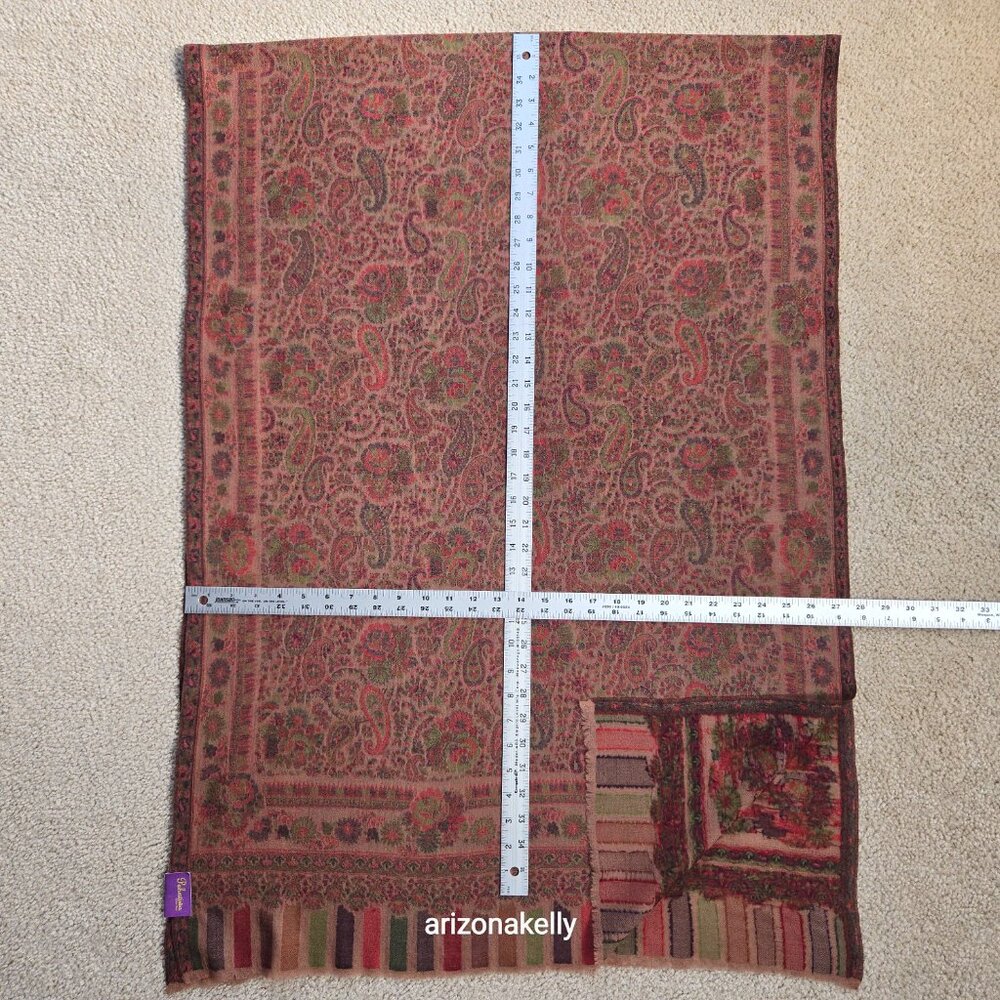 NWT Wool Scarf Lightweight Colorful Paisley - Picture 5 of 11
